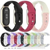 Correa de Reloj de Silicona de Color Sólido con Hebilla de Acero Inoxidable 10/9/8 de Buena Calidad para Smart Band con Estuche, 21 Colores