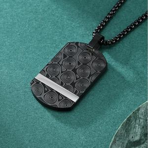 Hip-Hop Punk <span class=keywords><strong>Ring</strong></span> Muster Trendige Vergoldete Wasserdichte Anlauffreie Edelstahl-Anhänger Einfache Schmuck-Halsketten für Männer - Product Image 6