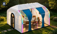 Hôtel bulle panoramique de 6 m |   Dôme en aluminium pour glamping de luxe, lieux d'événements en plein air et salles de villas