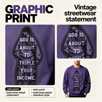 Felpa Unisex Hip Hop con Stampa Serigrafica in Poliestere e Cotone, Vestibilità Ampia, Antivento, Stile Vintage Autunnale