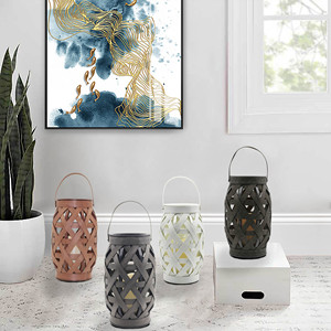 JHD0200082 the New Creative Plastic Hanging <strong>Black</strong> Weaving Sided Candle <strong>Lanterns</strong> Plastic Rattan <strong>Lantern</strong> - Product Image 2