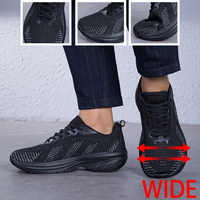 Chaussures de sport décontractées ajustées, larges, légères et respirantes pour garçons, à lacets, en tissu extensible, pour l'automne et l'été