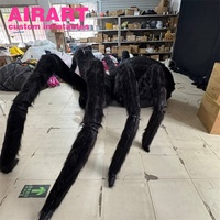 Araignée gonflable en peluche noire pour la décoration de scène d'Halloween