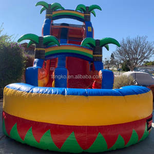 Tropikal palmiye ağaçları şişme slayt olay kiralama öğeleri satılık sıçrama ev su kaydırağı ticari su kaydırağı şişme - Product Image 1