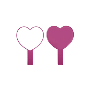 Haute qualité Portable en forme de coeur poche miroir cosmétique poche Mini étiquette privée poignée en plastique miroir de maquillage - Product Image 1