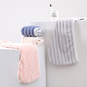 หมวกคลุมผมสำหรับเป่าผม ผ้าคอรัลฟลีซ 25x65 ซม. แห้งเร็ว สีพื้น ใช้ในบ้าน - Product Image 2