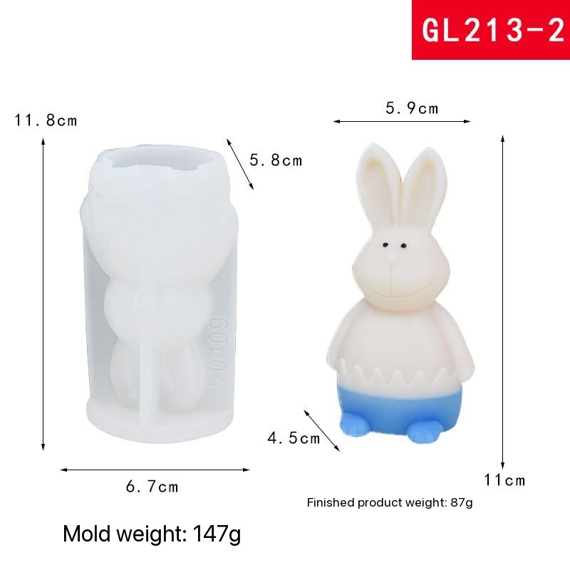 Gl213-2 medium broken shell rabbit silicone mold