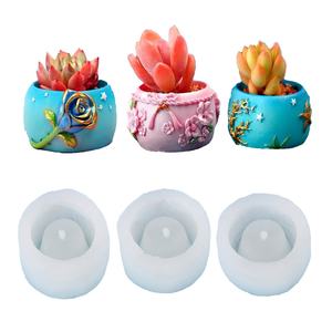 3D Oval Artístico Rosa <span class=keywords><strong>Flor</strong></span> <span class=keywords><strong>de</strong></span> Melocotón Flora Marina y <span class=keywords><strong>fauna</strong></span> Superficie DIY Silicona Hormigón Resina Olla Tarro Moldes - Product Image 1