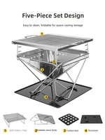 Brasero portable amovible pour l'extérieur, poêle à bois, tour de feu de camp, barbecue de jardin en acier inoxydable
