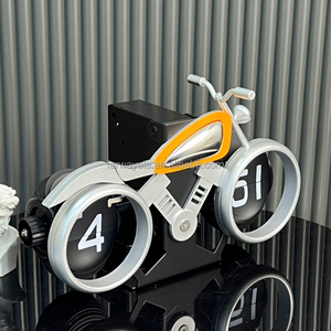 Aventuriers rétro moto horloge à rabat page créative tournant réveil pour salon étude bureau ou <span class=keywords><strong>café</strong></span> décor - Product Image 4