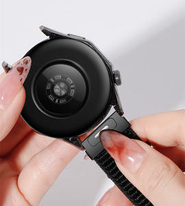 Bracelet en nylon à boucle et démontage rapide 18/20/22mm pour montre intelligente Samsung Galaxy, bracelet sport Garmin, <span class=keywords><strong>Huawei</strong></span>, Xiaomi, <span class=keywords><strong>Fitbit</strong></span> - Product Image 3