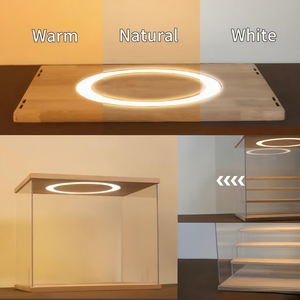 Hộp trưng bày đèn <span class=keywords><strong>LED</strong></span> acrylic trong suốt, chống bụi, bảo vệ đồ sưu tầm, mô hình nhân vật hành động - Product Image 6