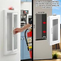 Armoire murale en acier blanc pour extincteur OEM/ODM encastrée 5lb 10lb avec alarme, porte magnétique et fenêtre transparente