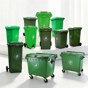 Seau de rangement en plastique <span class=keywords><strong>mobile</strong></span> 240L pour le recyclage, à ouverture supérieure, avec couvercle roulant, pour usage extérieur - Product Image 5