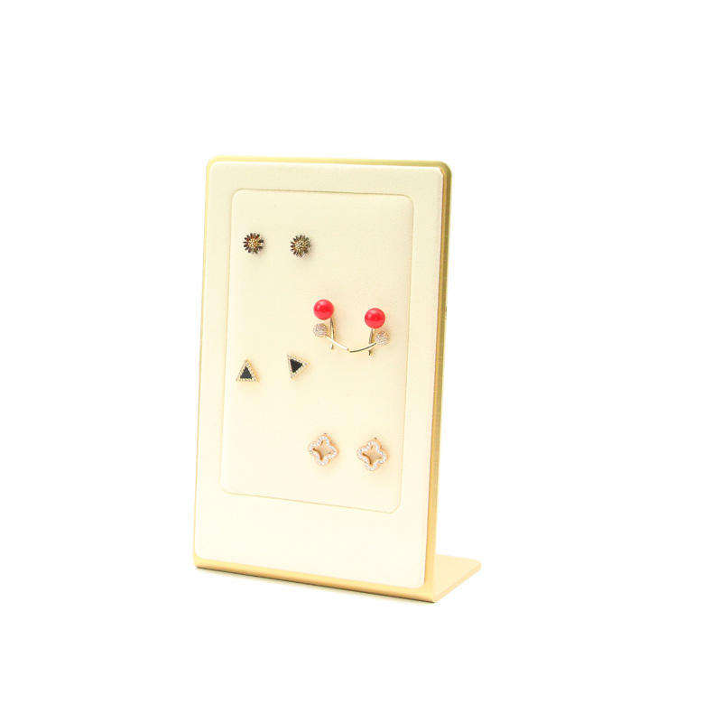 Microfiber vertical earring frame beige