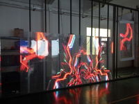 Pantalla LED Transparente Holográfica 3D Adhesiva P2.5 de Tamaño Personalizado para Ventanas de Vidrio
