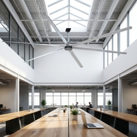 Ventilateur d'extraction axial industriel, diamètre de la pale de 18 pieds, en alliage d'aluminium, faible bruit 38 dB, montage sur toit pour ateliers, gymnases, entrepôts