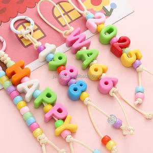 Cuentas acrílicas con letras y agujeros grandes para zapatos, accesorios Diy, pulsera hecha a mano, cadena para teléfono, llavero, cuentas del alfabeto para joyería - Product Image 2