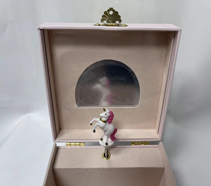 Boîte à <span class=keywords><strong>musique</strong></span> personnalisée pour petite fille, bijoux licorne pour enfants, boîte à <span class=keywords><strong>musique</strong></span> en papier, organisateur de bibelots - Product Image 4