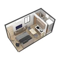 Maison préfabriquée en acier en kit maison conteneur modulaire détachable petites maisons prêtes à être expédiées