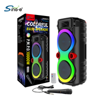 Haut-parleur ZQS8275 de 8 pouces avec éclairage LED RVB, recharge sans fil, design portable et poignée pour une utilisation en intérieur/extérieur