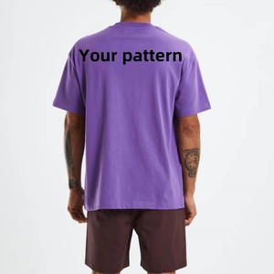 เสื้อยืดแขนสั้นคอกลมทรงหลวมสำหรับผู้ชายเสื้อยืดสีม่วงพิมพ์<span class=keywords><strong>ลาย</strong></span>มีสไตล์สำหรับผู้ชายรอย<span class=keywords><strong>สัก</strong></span>ขายส่งและ OEM - Product Image 2