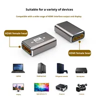 JILIAN nouvel adaptateur haute définition femelle à femelle 180 degrés ordinateur portable TV/moniteur d'ordinateur Mini adaptateur en alliage d'aluminium 8K