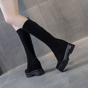 Haute Qualité Logo Personnalisé Femelle Bout Rond Intérieure Surélévation Long <span class=keywords><strong>Bottes</strong></span> Lady Chunky Talon <span class=keywords><strong>Bottes</strong></span> Femmes à Hauteur Du Genou <span class=keywords><strong>Bottes</strong></span> Pour Dames - Product Image 3