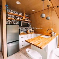 Kit préfabriqué de luxe moderne Maisons en bois imperméables Conteneur en acier Appartement Immeuble de bureaux Triangle Cadre en A Petite Maison