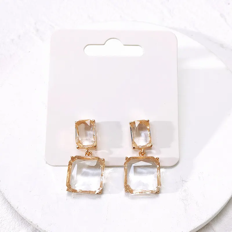 Pendientes de cristal de joyería de diamante oído Stud pendiente plateado encantos oro mejor venta de las mujeres de lujo clásico de aleación de accesorios para el cabello