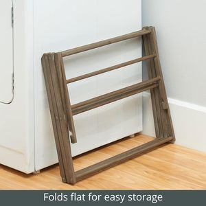 Séchoir à linge pliable en bambou, séchoir à linge pliable, séchoir à linge pliable intérieur/extérieur, rangement compact - Product Image 5