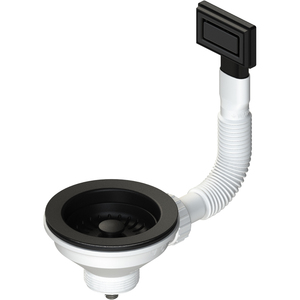 Fregadero Individual de Antracita para Cocina con 2 Orificios, 90 CTP, Rectangular, 1 1/2\" X 114 mm, Hecho de Granito Compuesto SUS304 - Product Image 2