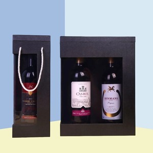 Rigid <b>Lid</b> And Base Wine Gift <b>Box</b> <b>With</b> <b>Clear</b> PVC Window Double Bottle Red Wine Packaging <b>Box</b> Custom Logo - Product Image 6