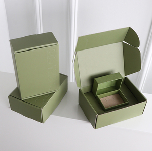Eco Custom Design <b>White</b> Cardboard Shipping <b>Boxes</b> Flat Pack with Sponge Lining Gold Foil Embossing UV Coating Print Handling - Product Image 1