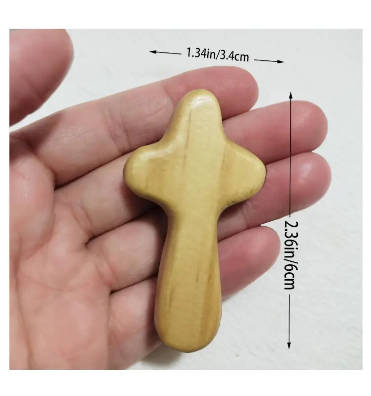 Iglesia religiosa Santo regalo cristiano comodidad de madera Mini Cruz de mano Cruz de madera regalo religioso cristiano