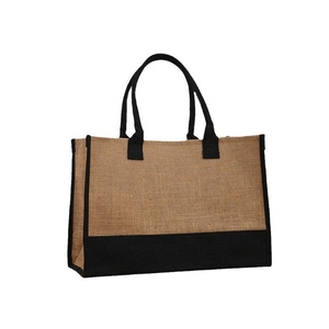Jing Chuan bán buôn số lượng lớn tùy chỉnh đay Túi thị trường bao Sling chai đồ trang sức phong cách màu in logo đay Tote Túi - Product Image 1