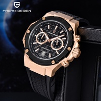 Montre sport à quartz Pagani Design pour homme, verre saphir de luxe et revêtement antireflet, acier inoxydable, montre multifonctionnelle