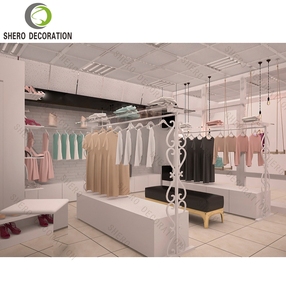 Diseño de interiores para tiendas de ropa de moda, mueble de exhibición de ropa personalizado, expositor de ropa para tienda de ropa femenina. - Product Image 1