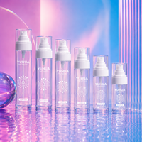 Flacon pulvérisateur cosmétique transparent en PET PCR 30% 60 80 100 120 130 150ml, couleur personnalisée, pour le visage, le corps, brume fine
