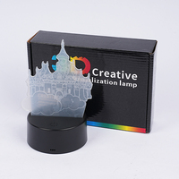 Lampe de chevet à commande tactile, design postmoderne, graphismes abstraits 3D en acrylique, illusion d'optique, support de lampe pour chambre avec base LED à intensité variable