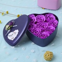Cadeau pour la Journée des enseignants, petite boîte à bonbons en forme de cœur, boîte à bonbons pour l'inauguration d'une maison, souvenir en forme de rose, cadeau pour la Saint-Valentin, boîte à fleurs en savon