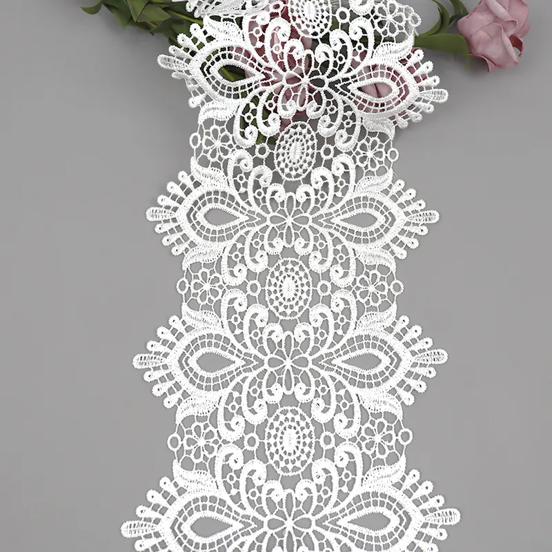 Polyester lace wholesale embroidery lace trimming crochet lace trim in yard