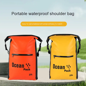 Large Capacity 25L PVC Waterproof <b>Floating</b> Backpack Dry Sack Outdoor Sports Heavy Duty River Rafting Swimming PVC Lining Dry Bag - Product Image 5