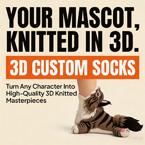 Chaussettes Majestueuses 3D Chat Maine Coon pour Spectacles de Races de Chats, Cadeau Unisexe Adultes Enfants, Vente en Gros, Jouet en Peluche Tricoté Personnalisé, Direct Usine - Product Image 1
