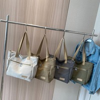 Sac fourre-tout en toile de couleur unie personnalisable, sac à bandoulière en coton avec fermeture éclair, impression de logo personnalisé, sac de shopping uni