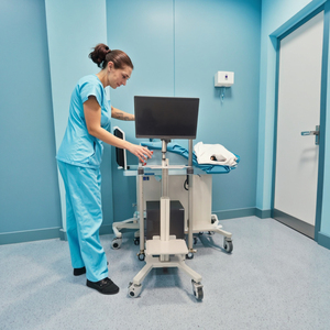Chariot d'ordinateur médical mobile tout-en-un poste de travail tablette réglable en hauteur VESA chariot d'hôpital pour clinique dentaire - Product Image 6