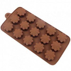 แม่พิมพ์เค้กช็อกโกแลตซิลิโคน รูปดอกไม้ สำหรับทำช็อกโกแลตและเค้ก - Product Image 3