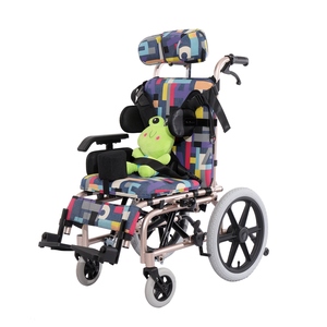 Silla de Ruedas Pediátrica <span class=keywords><strong>Manual</strong></span> Plegable de Aluminio para Niños con Parálisis Cerebral - Product Image 4