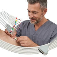 Compatible avec Fukuda Denshi FCP 4101A, câble EKG à connexion directe ECardiMax FX-102F, 10 fils, 4,0 mm, câble EKG AHA