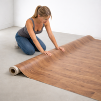 Fleece-Unterlage PVC-Bodenbelag Rolle Braunes Holz Flexibler Vinyl-Bodenbelag für Temporäre Bodenbedeckung